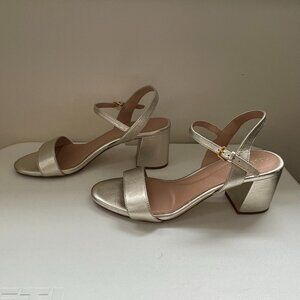 Women's Cole Haan Gold Josie Block Heel Sandal Size 9